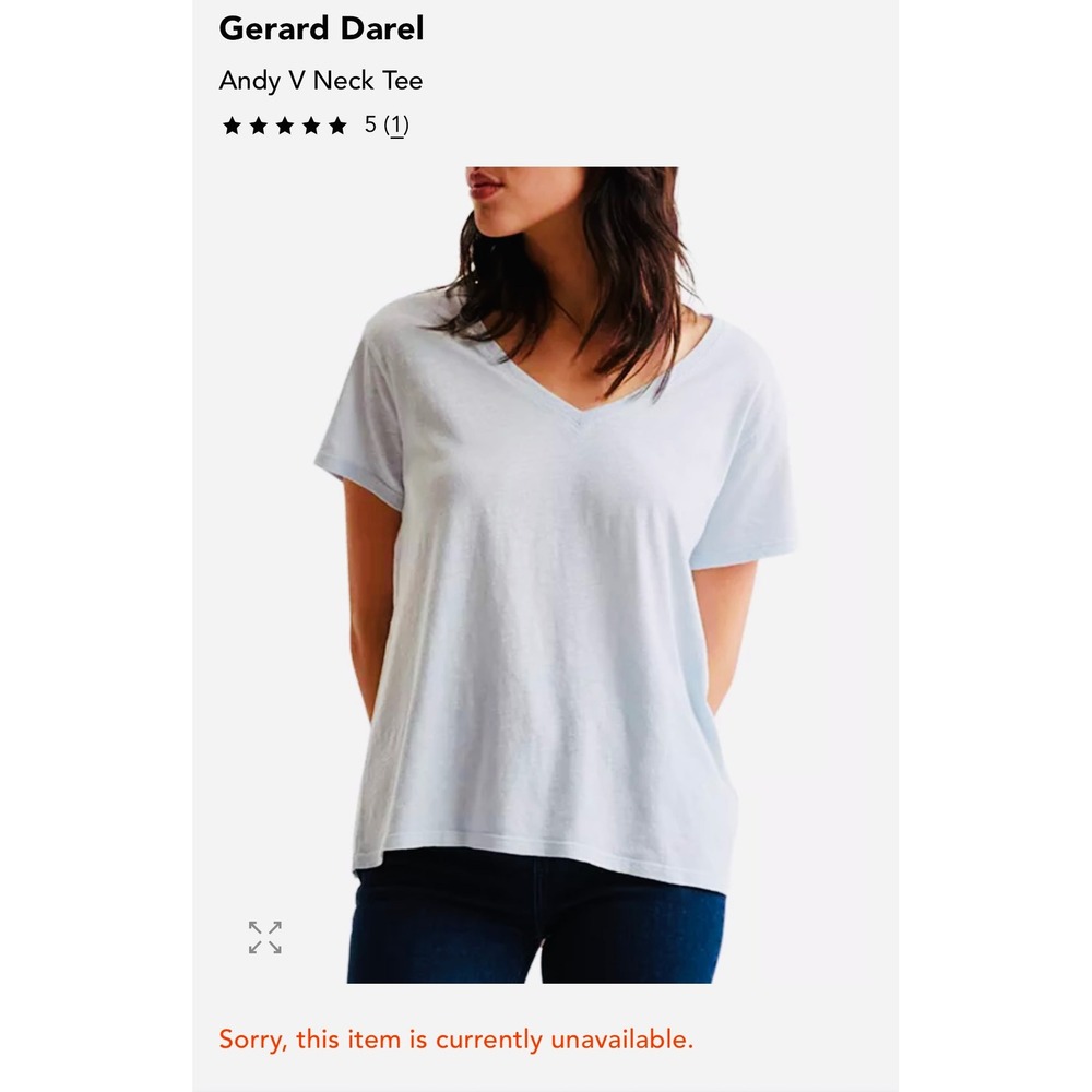 Gerard Darel Andy V Neck Tee Light Blue Short Sleeve T Shirt‎ Women Size 4